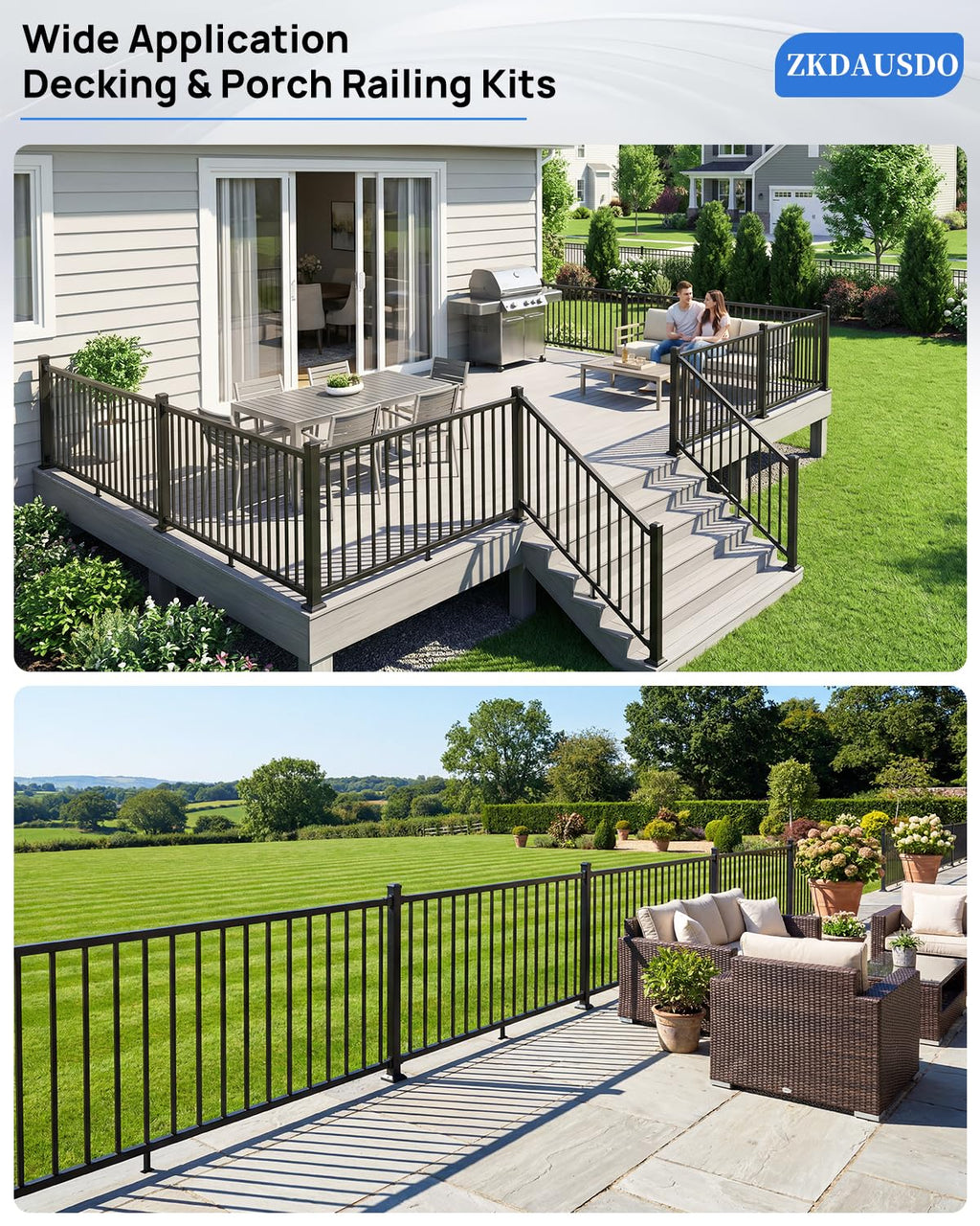 6 ft. W Aluminum Stair Railing Kit P434
