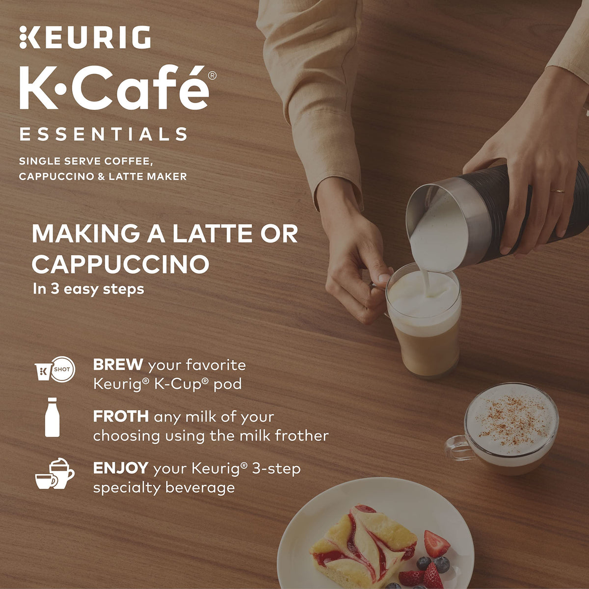 Single Serve Coffee, Latte and Cappuccino Maker, Black O104892
