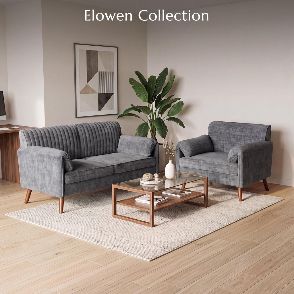 64" Gray Chenille 2-seater Sofa A230626