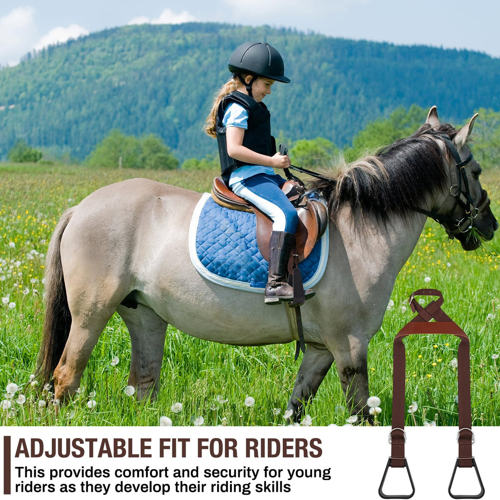 Kids Adjustable Nylon Straps Stirrups Q26532