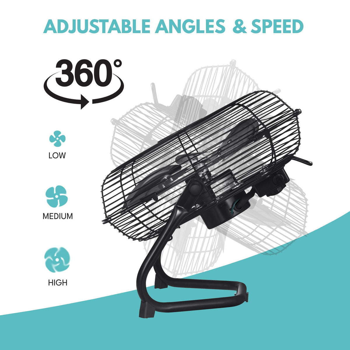 20 in. 3 Speed Metal Floor Fan with Tilting Head W80043
