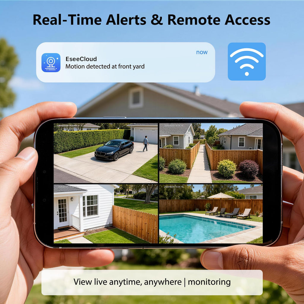 Solar Security Cameras Wireless Outdoor 4-Camera System U698
