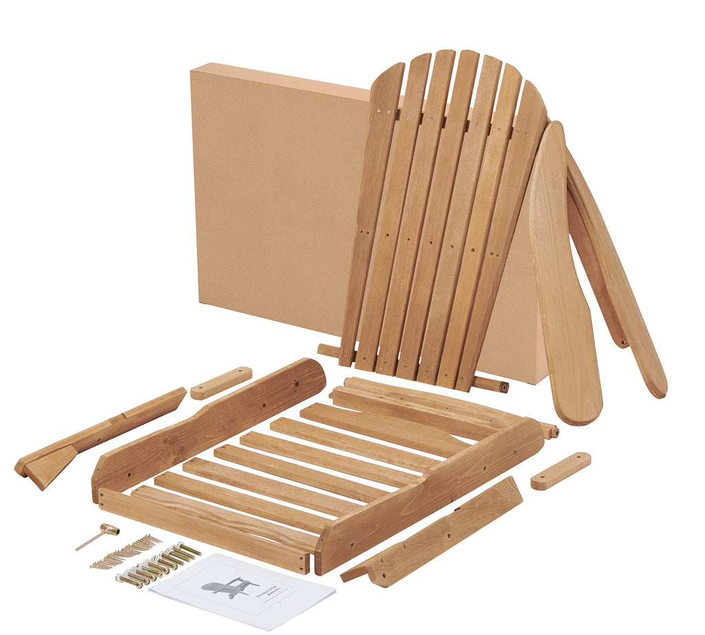 Folding Wood Adirondack Chair Set of 2 F819041