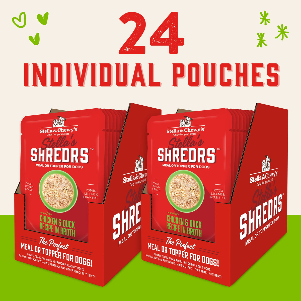 Chicken & Duck Dog Food Pouches 24 Pack 2.8 oz S62916