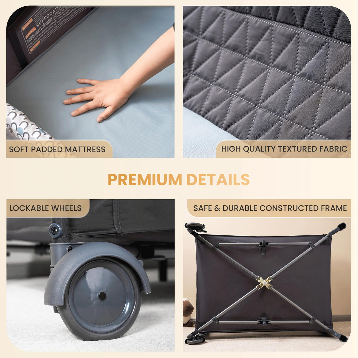 5 in 1 Foldable Baby Crib Playpen E694775