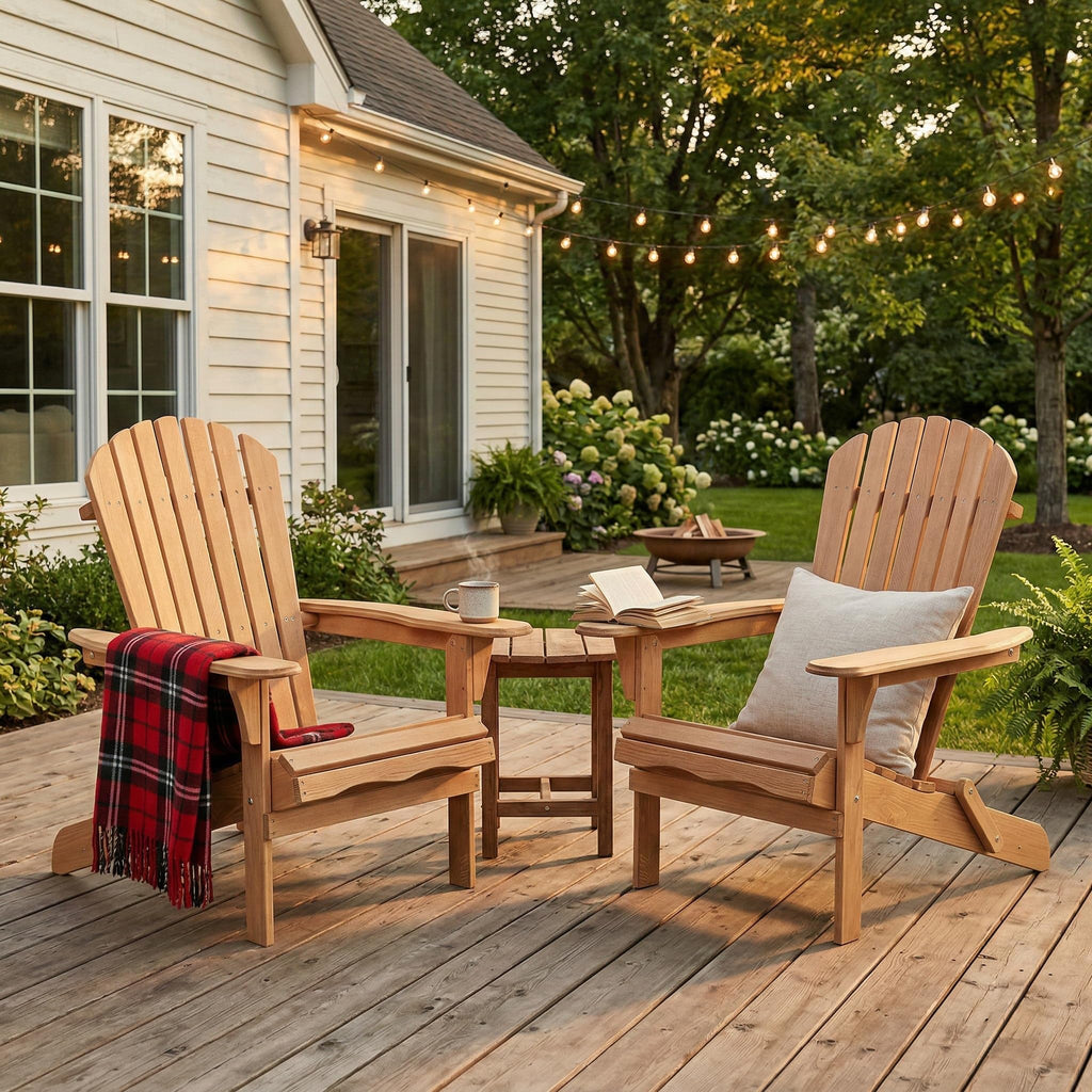Folding Wood Adirondack Chair Set of 2 F819041