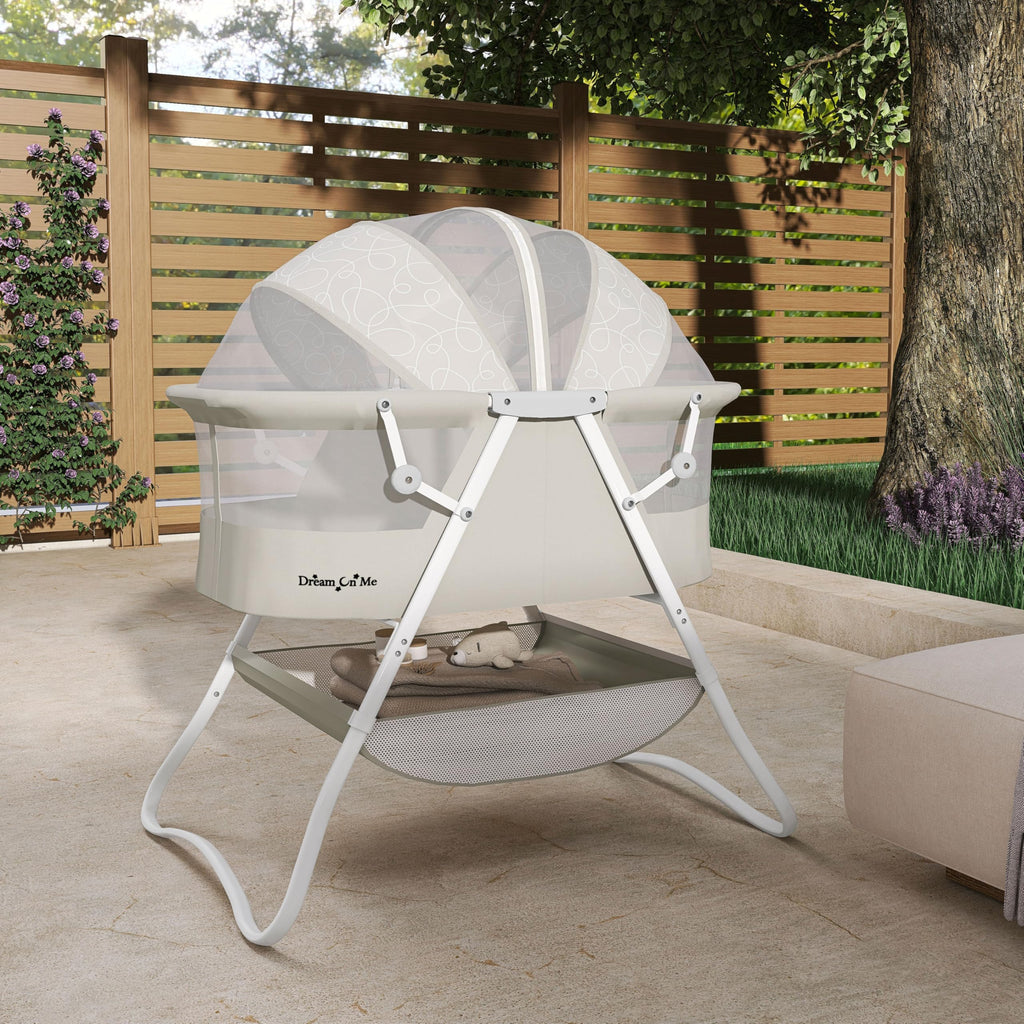Portable Infant Bassinet, Double Mesh Canopy, Cool Grey G947