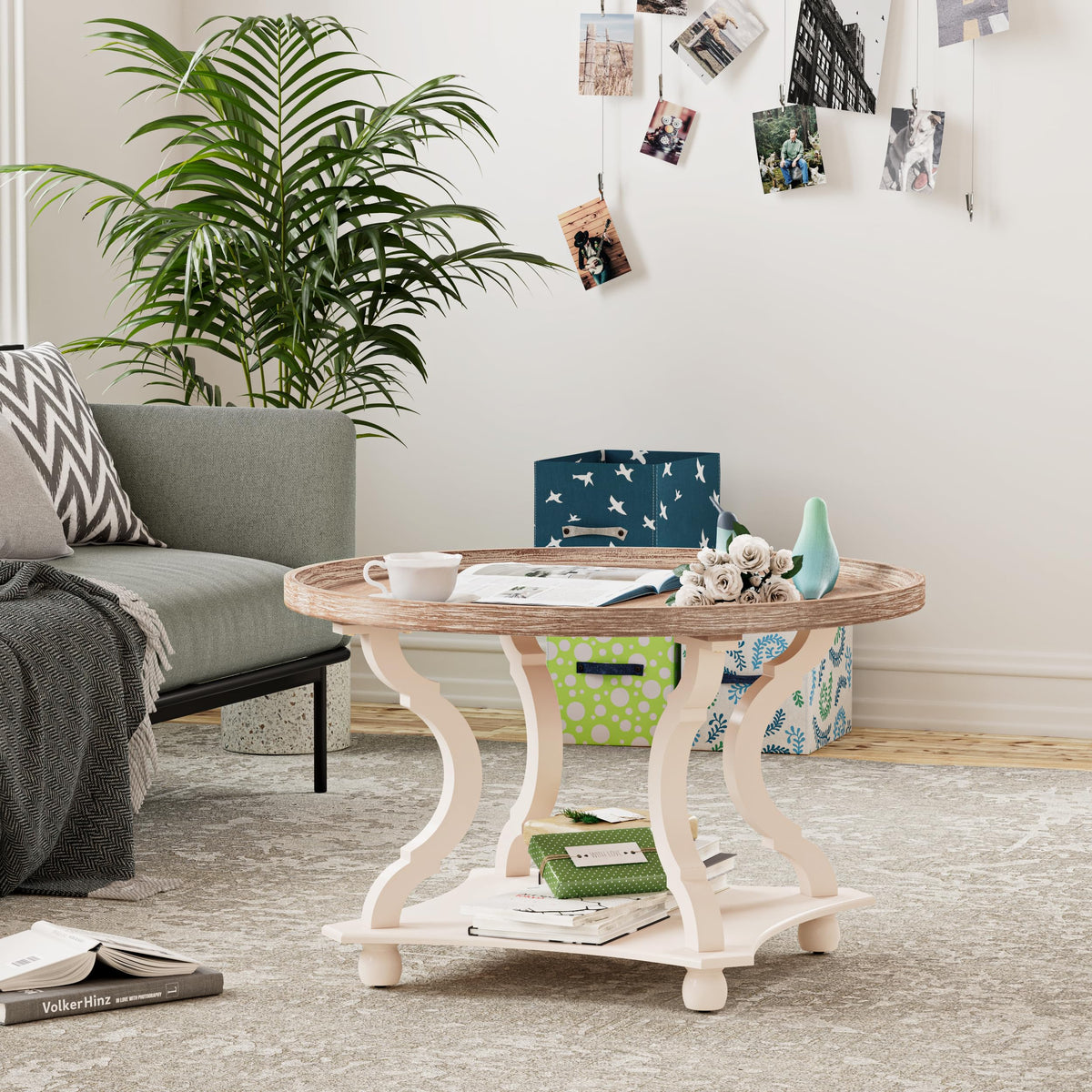 Round Wood Coffee Table Q891