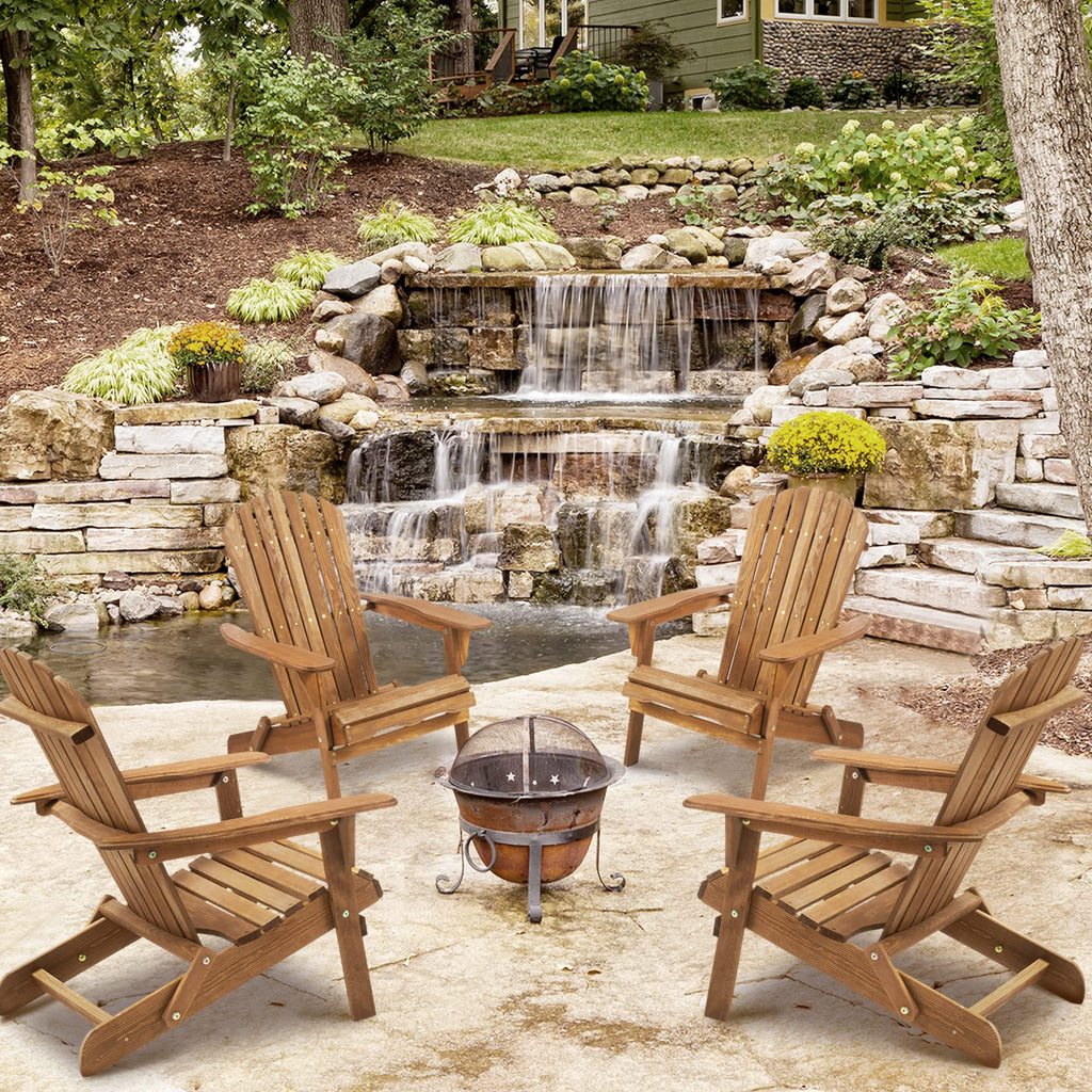 Folding Wood Adirondack Chair Set of 2 F819041