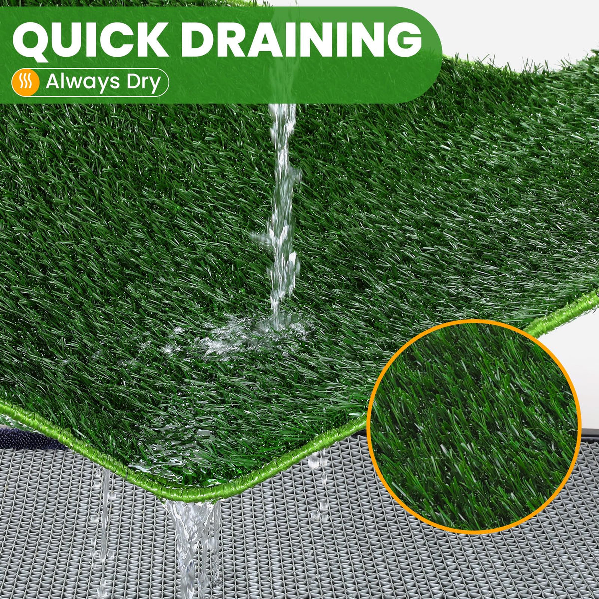 Artificial Grass Dog Potty Pad with Tray N4471