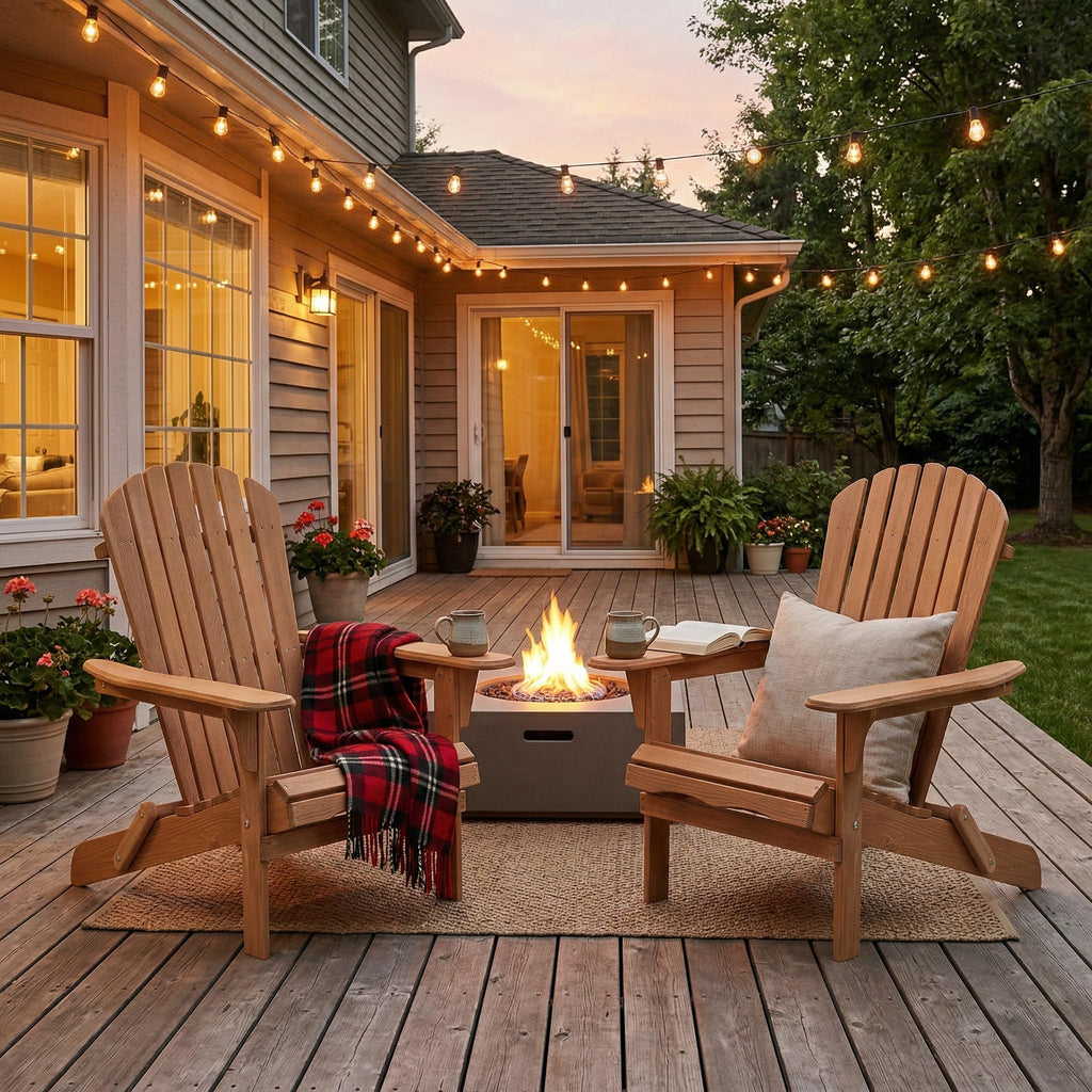 Folding Wood Adirondack Chair Set of 2 F819041