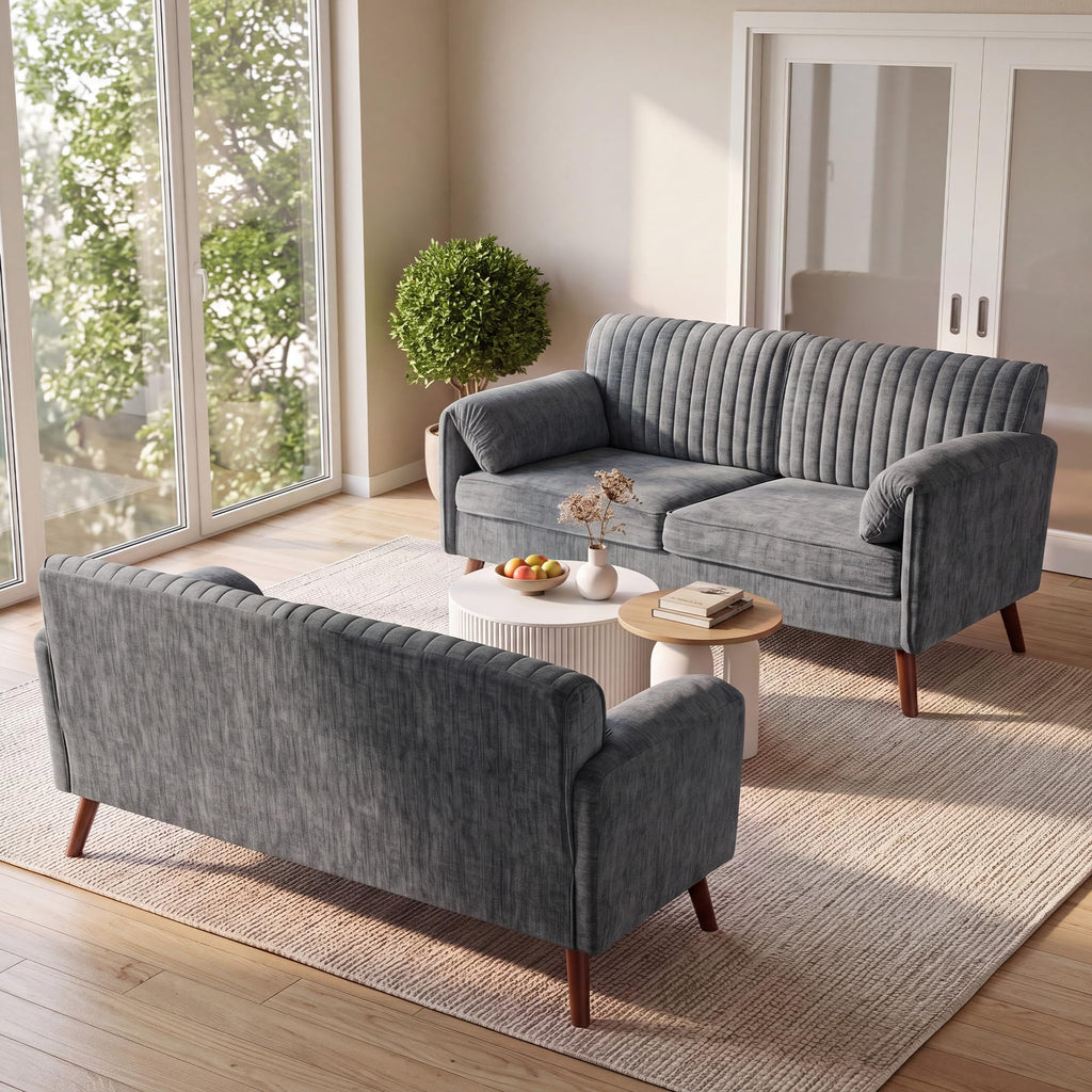64" Gray Chenille 2-seater Sofa A230626