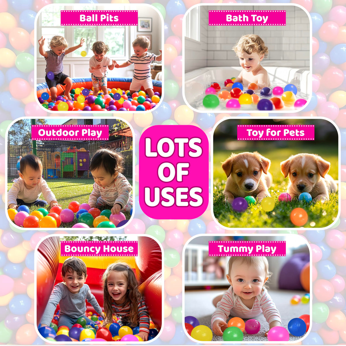 Ball Pit Balls with Reusable Storage Bag E278