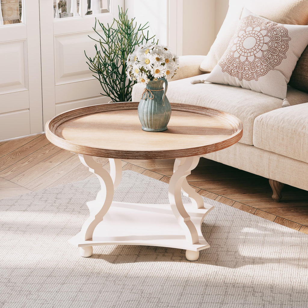 Round Wood Coffee Table Q891