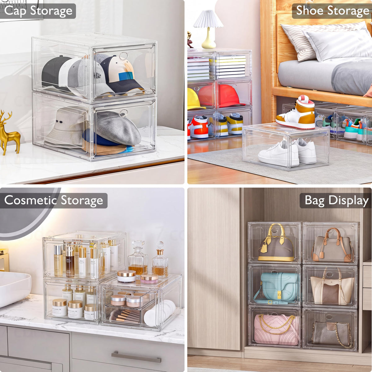 Clear Stackable Shoe Storage Box D3058