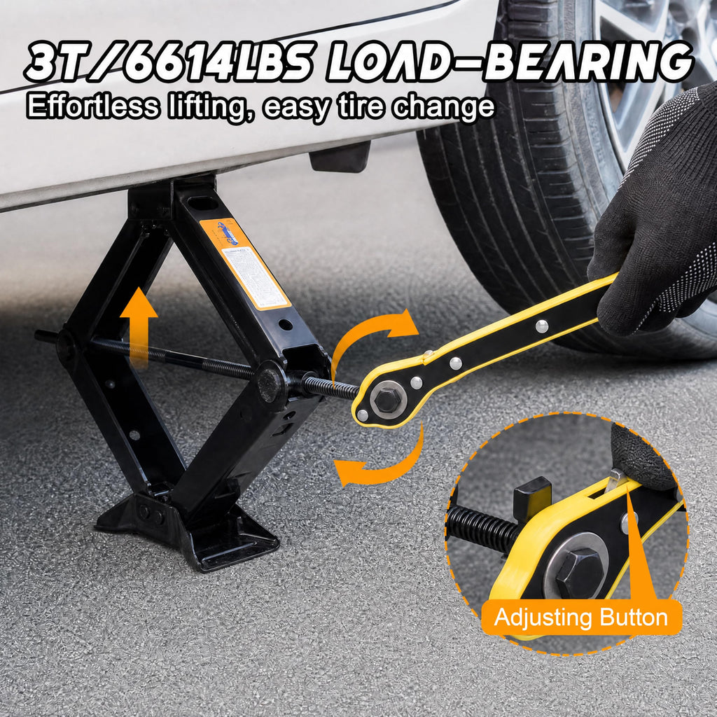 3 Ton Scissor Car Jack Kit with Wrench W98818